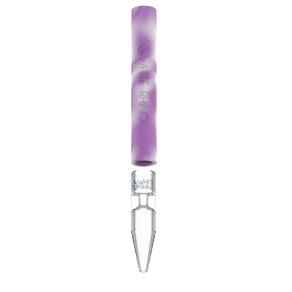 Rotate™ Chillum To Straw Quartz Glow In The Dark - Purple White 1