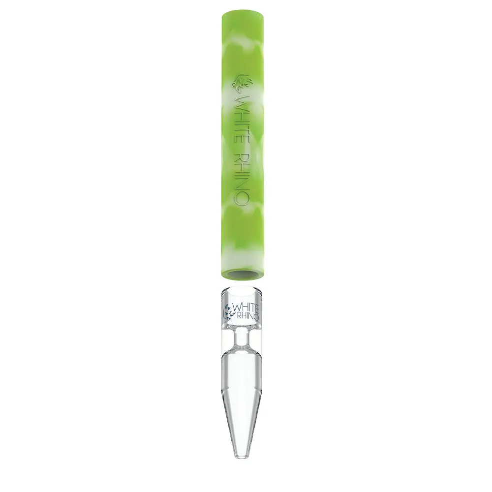 Rotate™ Chillum To Straw Quartz Glow In The Dark - Green White 1