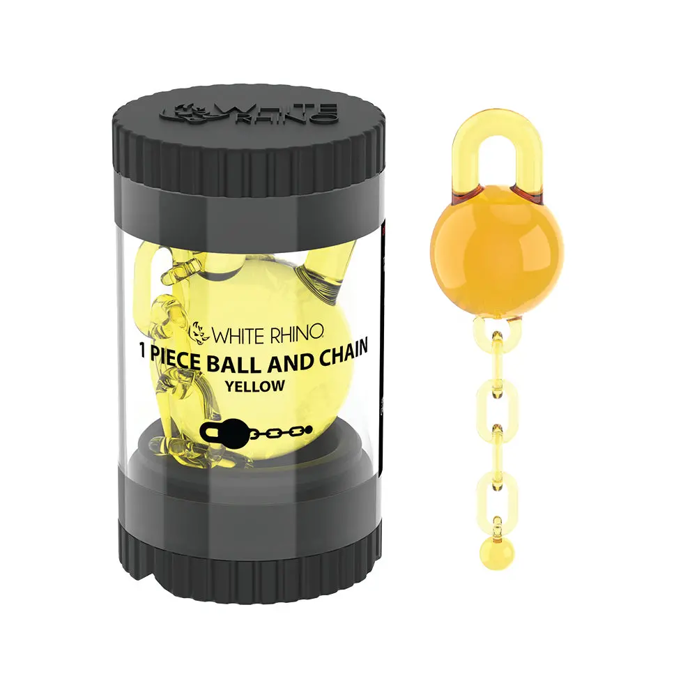 Terp Slurper 1 Piece Ball And Chain With Silicone Jar - Yellow 1