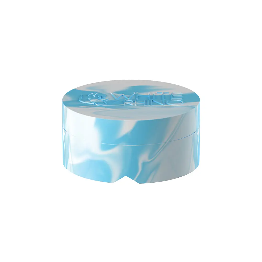 Silicone Spinner Jar And Carb Cap Glow Blue White 1