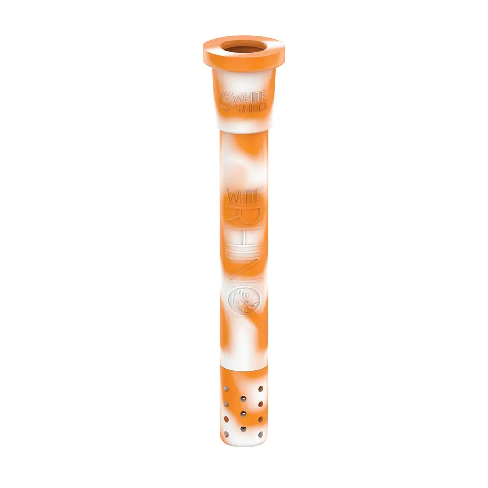 Adjustable Silicone Downstem Glow In The Dark - Orange White 1