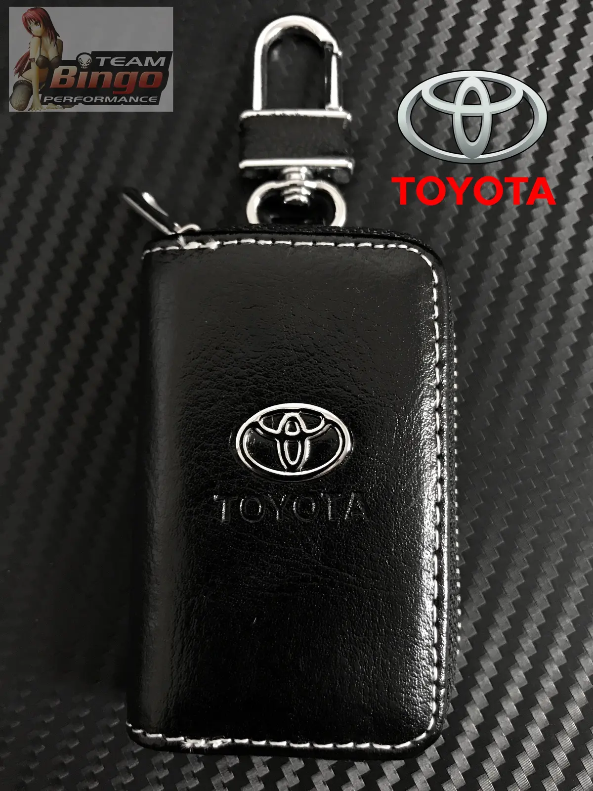 High Quality Toyota Leather Key Fob Case Key Chain Ft86 Brz Prado 1