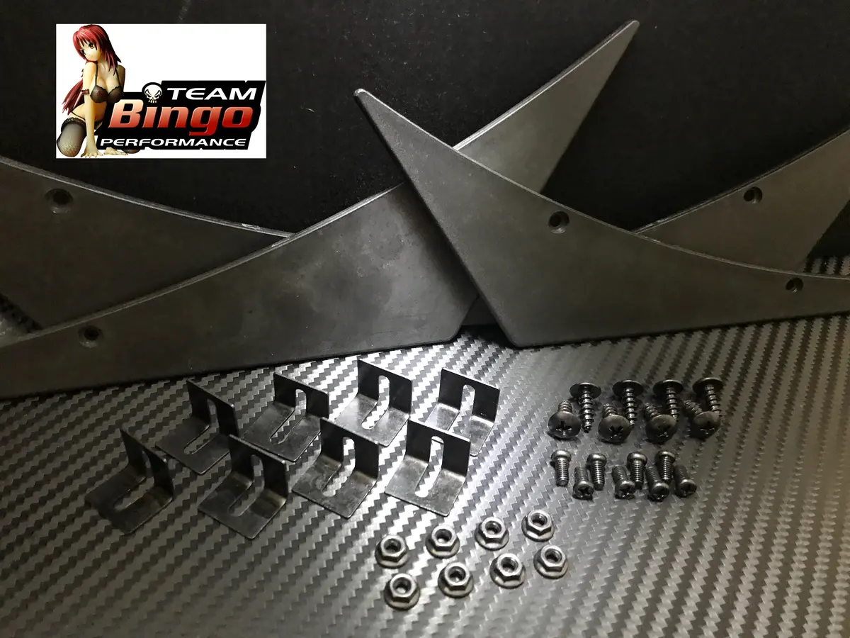 Universal Front Bumper Canards / Lip Splitter Fins Body Spoiler Canards Set Of 4 1