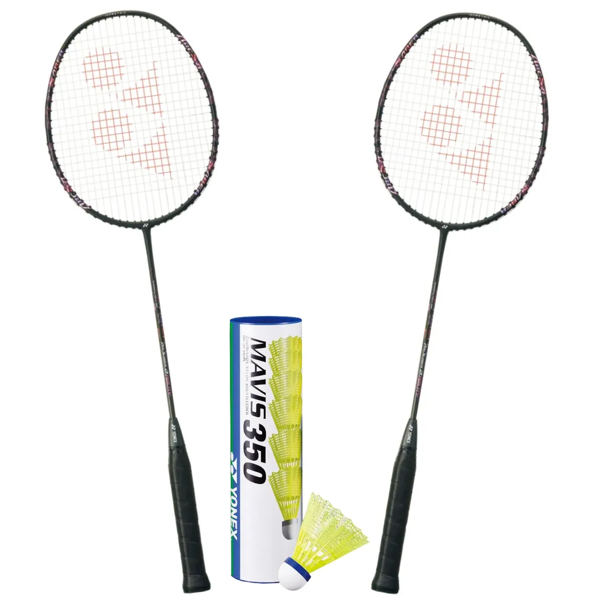 Yonex Badminton Combo Set (Two Arcsaber 2 Ability Rackets + 1 Tube Of Mavis 350 Shuttlecock) 1