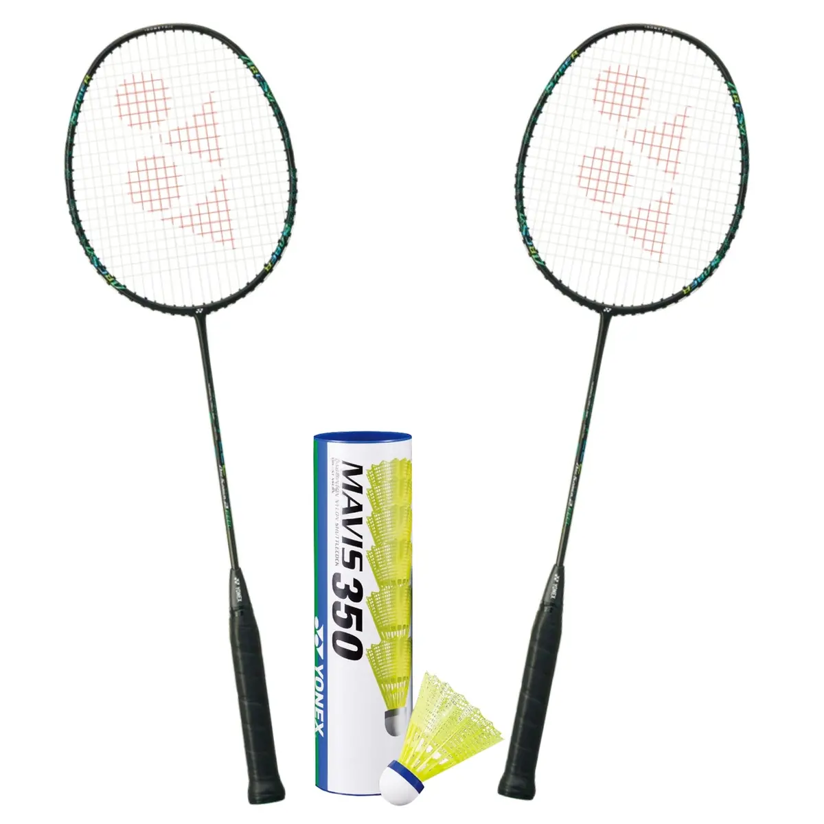 Yonex Badminton Combo Set (Two Arcsaber 2 Feel Rackets + 1 Tube Of Mavis 350 Shuttlecock) 1