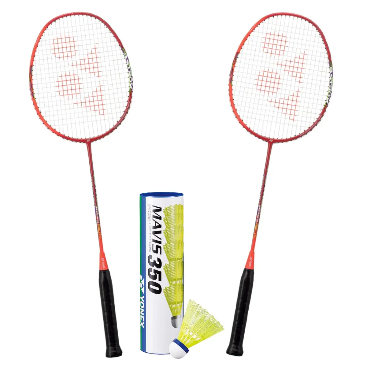 Yonex Badminton Combo Set (2 Astrox 01 Ability Rackets + 1 Tube Of Mavis 350 Shuttlecock) 1