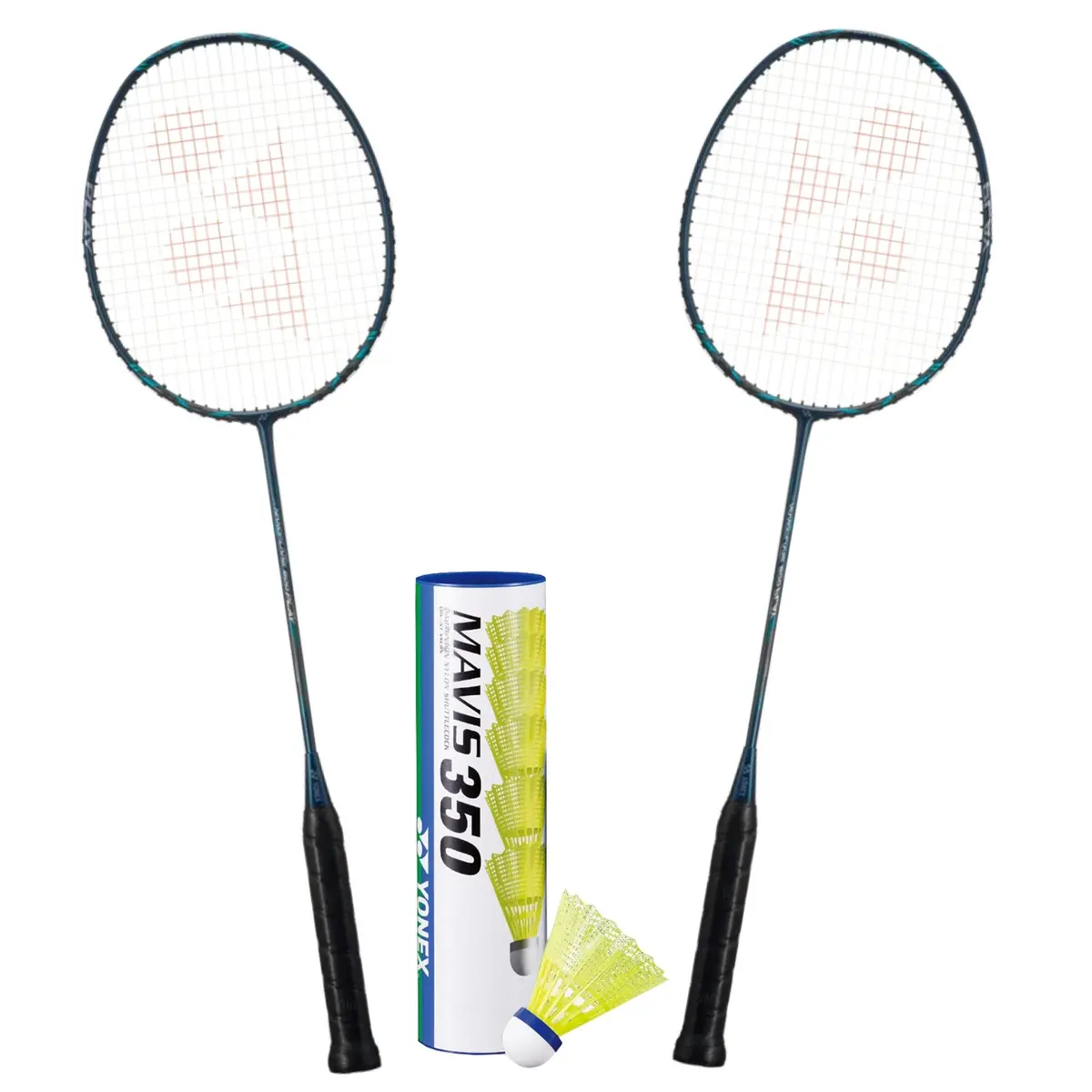 Yonex Badminton Combo Set (2 Nanoflare 800 Play Rackets + 1 Tube Of Mavis 350 Shuttlecock) 1