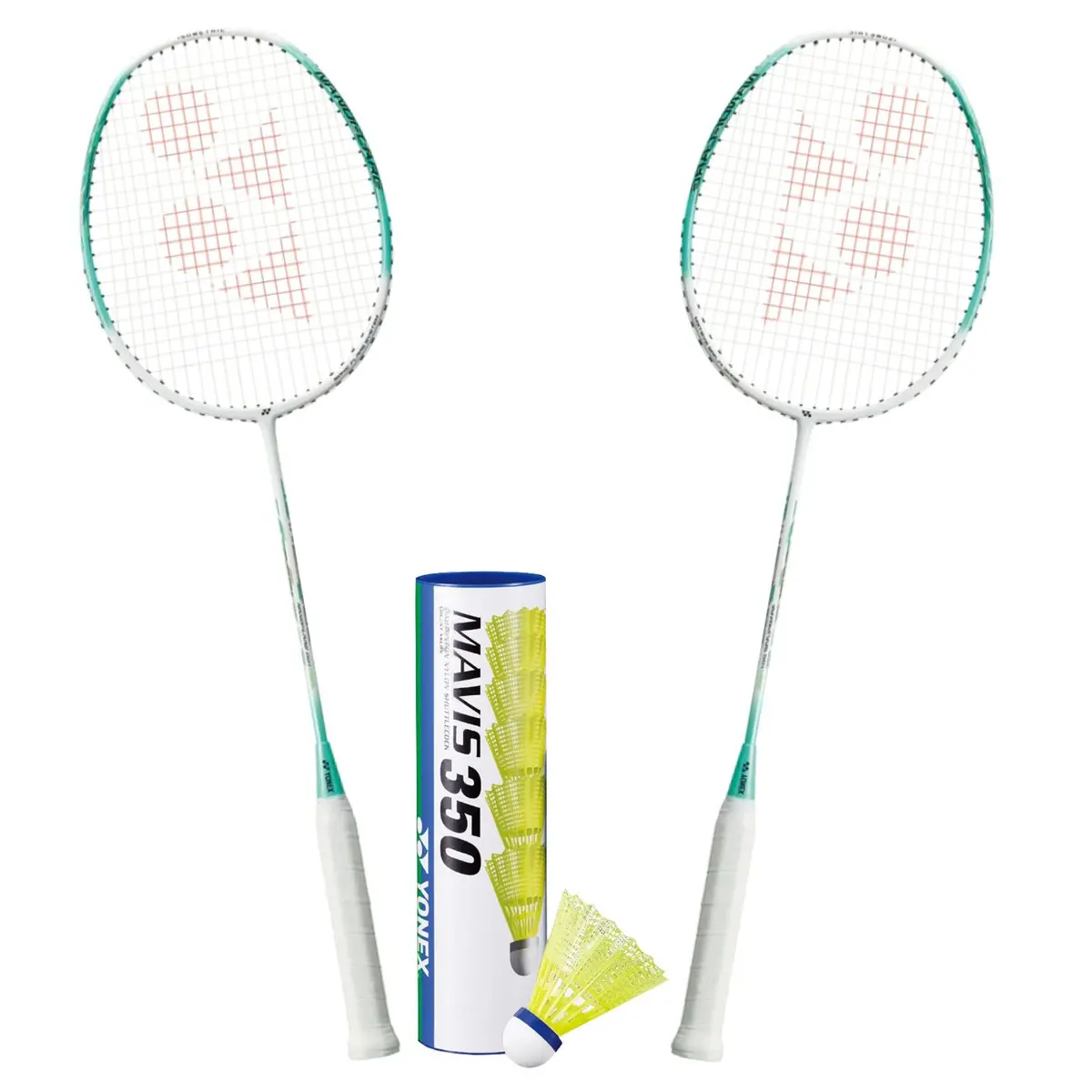 Yonex Badminton Combo Set (2 Nanoflare 001 Feel Rackets + 1 Tube Of Mavis 350 Shuttles) 1