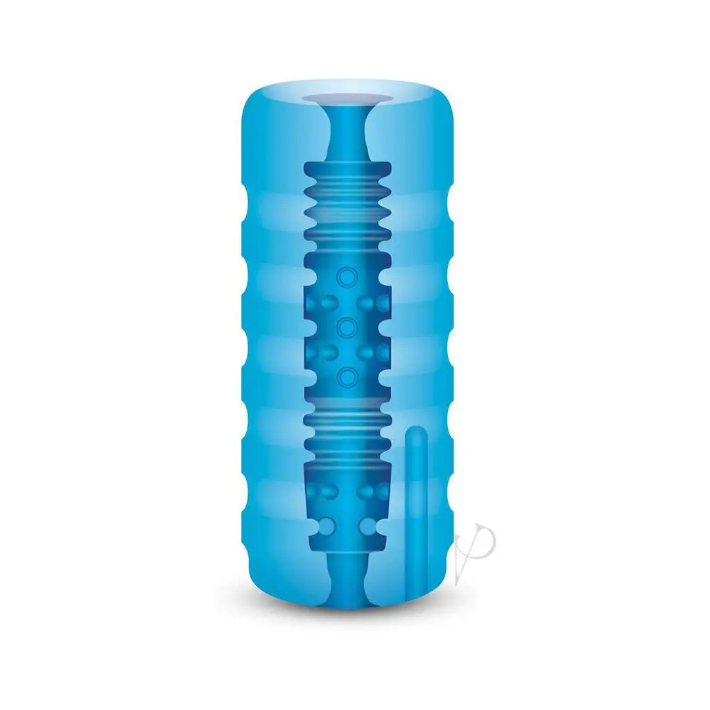 Zolo Backdoor Stroker Squeezable Vibrating Masturbator With Bullet - Butt - Blue 1