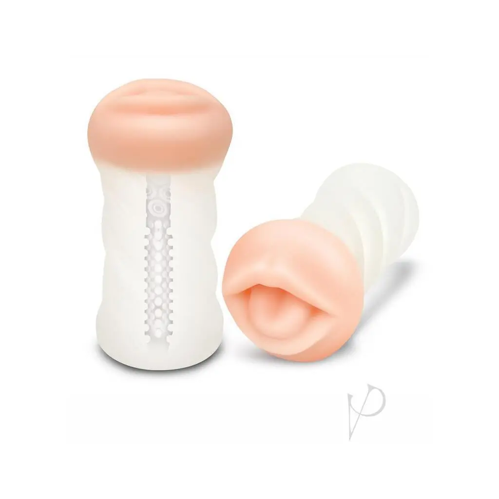 Zolo Squeezable Deep Throat Masturbator - Mouth - Vanilla/Clear 1