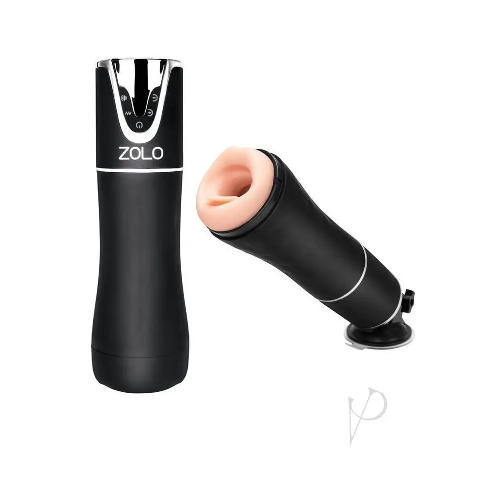 Zolo Rechargeable Automatic Blowjob Vibrating Masturbator - Black 1