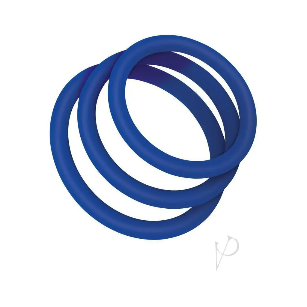 Zolo Stretchy Silicone Cock Ring (3 Pack) - Navy 1