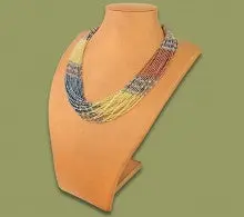 Beaded Necklace Zama Copper Metallic White-Gold 1