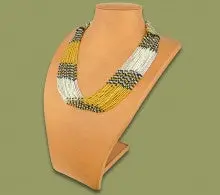 Beaded Necklace Zama Gold Silver Black 1