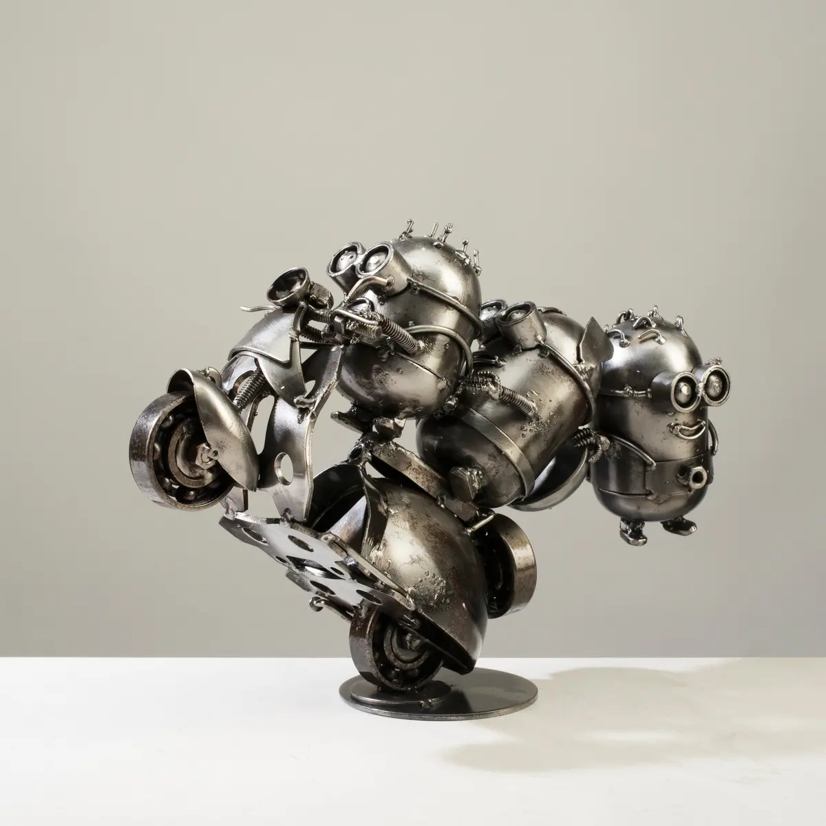 Minion Party Moped Inspired Recycled Metal Sculpture 1