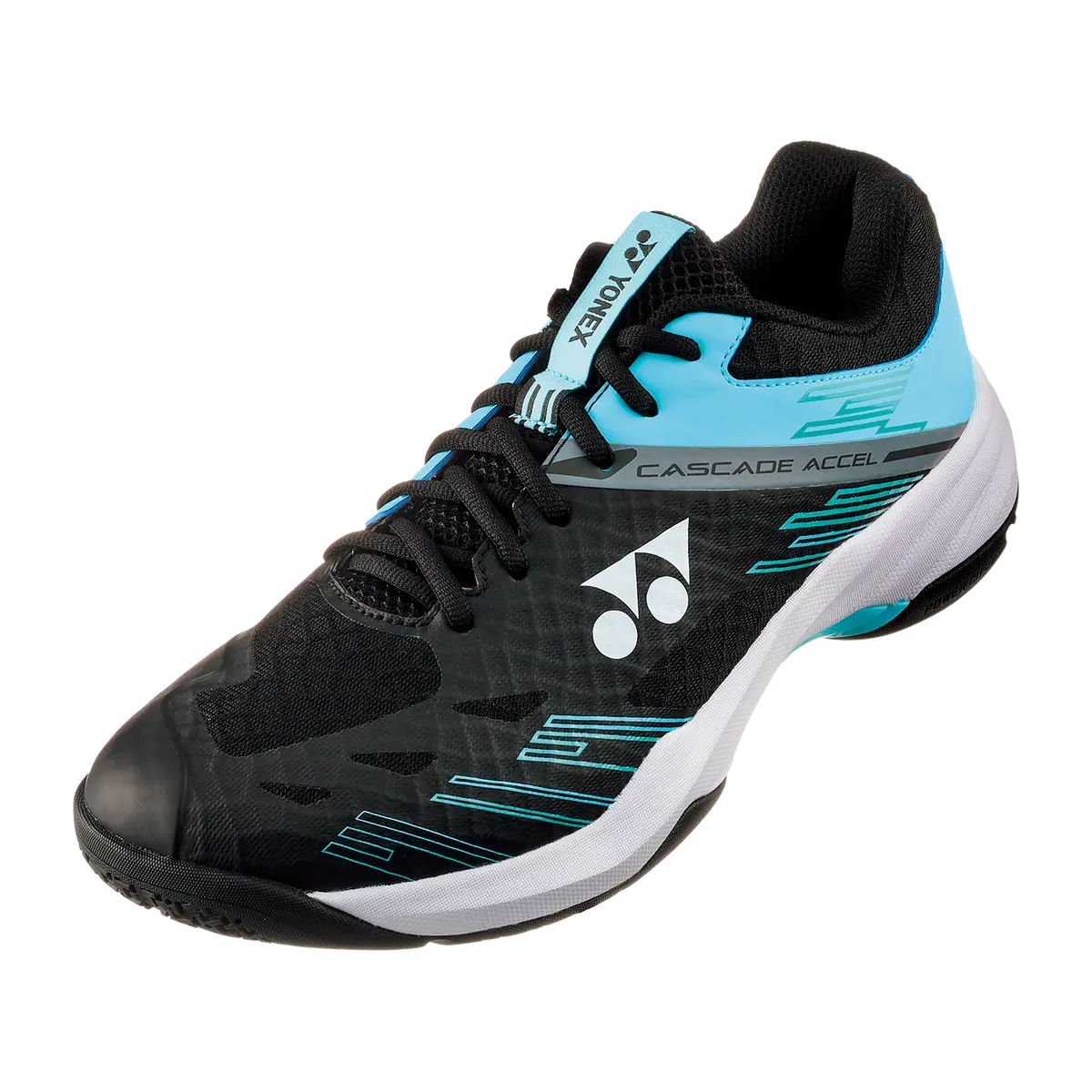 Yonex Power Cushion Cascade Accel Wide Badminton Shoes (Black/Ice Blue) 1