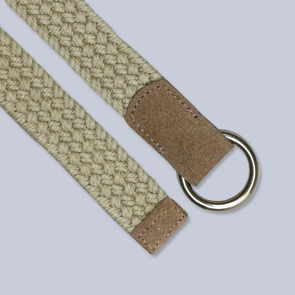 Beige Double Ring Woven Belt 1