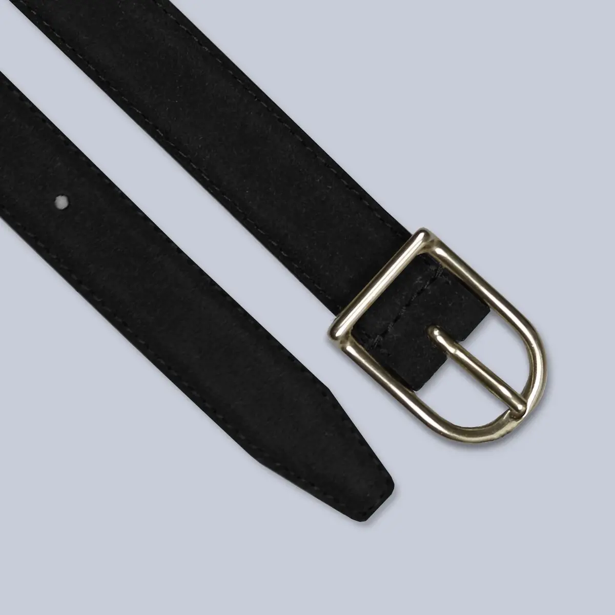 Black Suede Leather 25Mm Belt 1