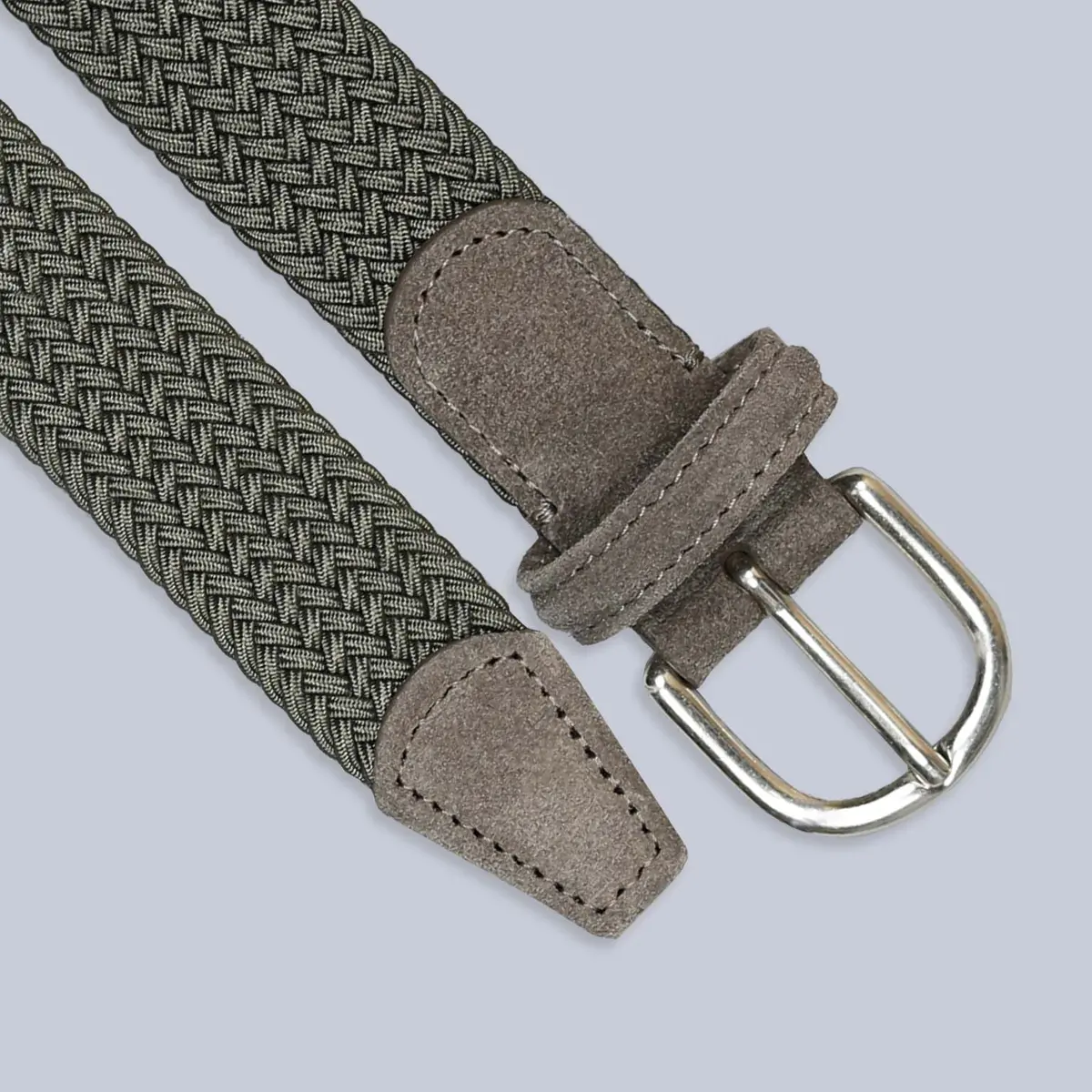 Olive Green Textile Woven Belt 1