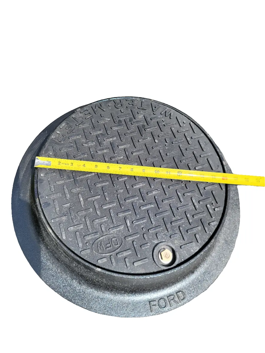 Ford Meter Box A53 Cover With Dfw 15" Polymer Locking Lid With Bottom Amr Slot 1