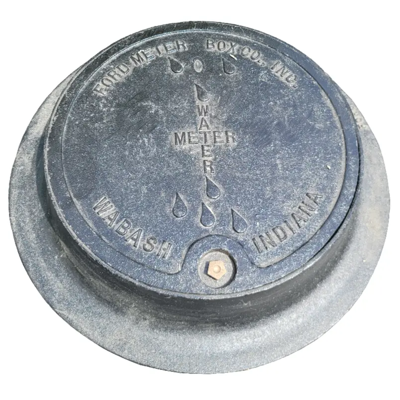 Ford Meter Box A53 Cover With Solid Iron 15" Locking Lid For 20" Meter Tile 1