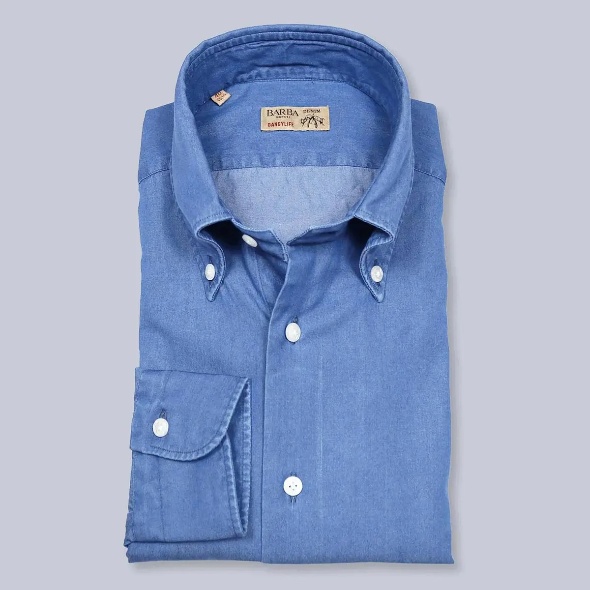 Blue Button Down Denim Shirt 1