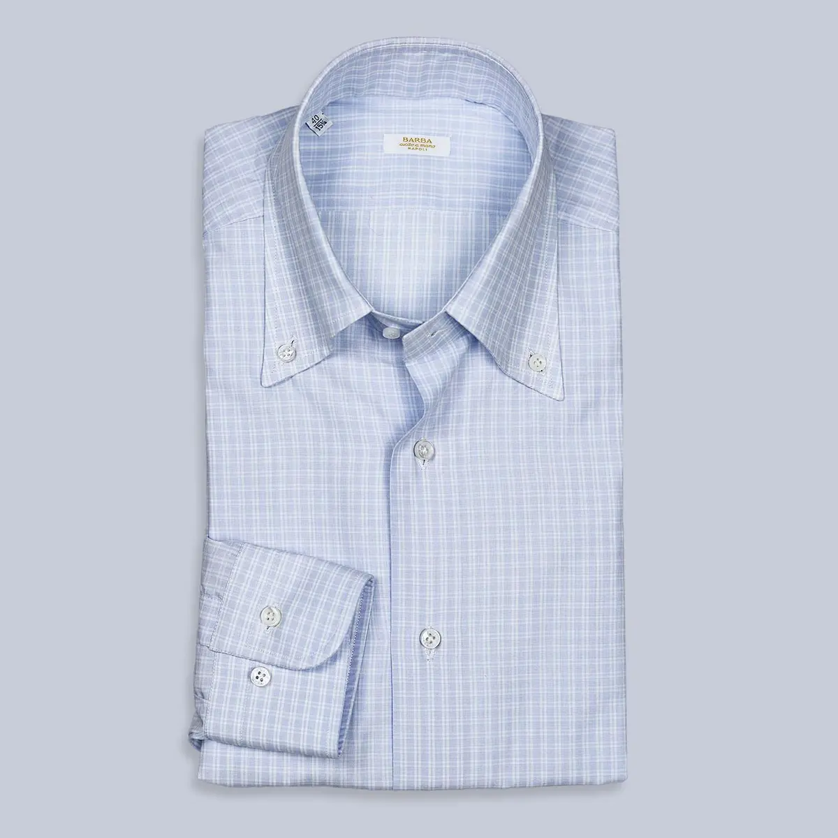 Blue White Checked Regular Fit Button Down Shirt 1