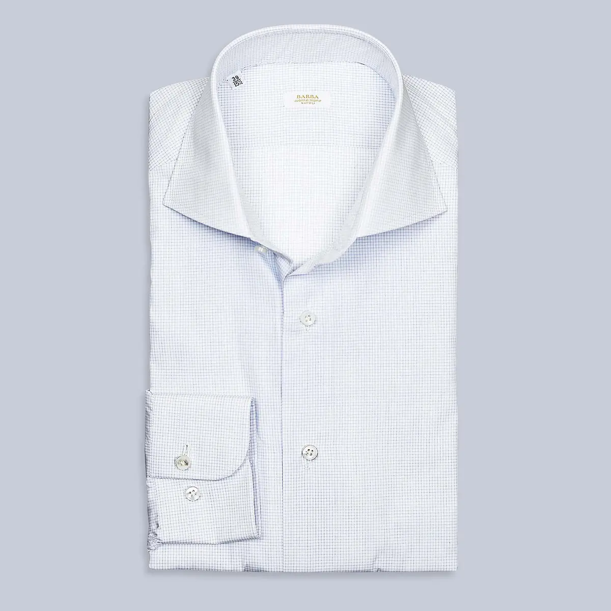 Blue White Checked Regular Fit Cutaway Shirt 1