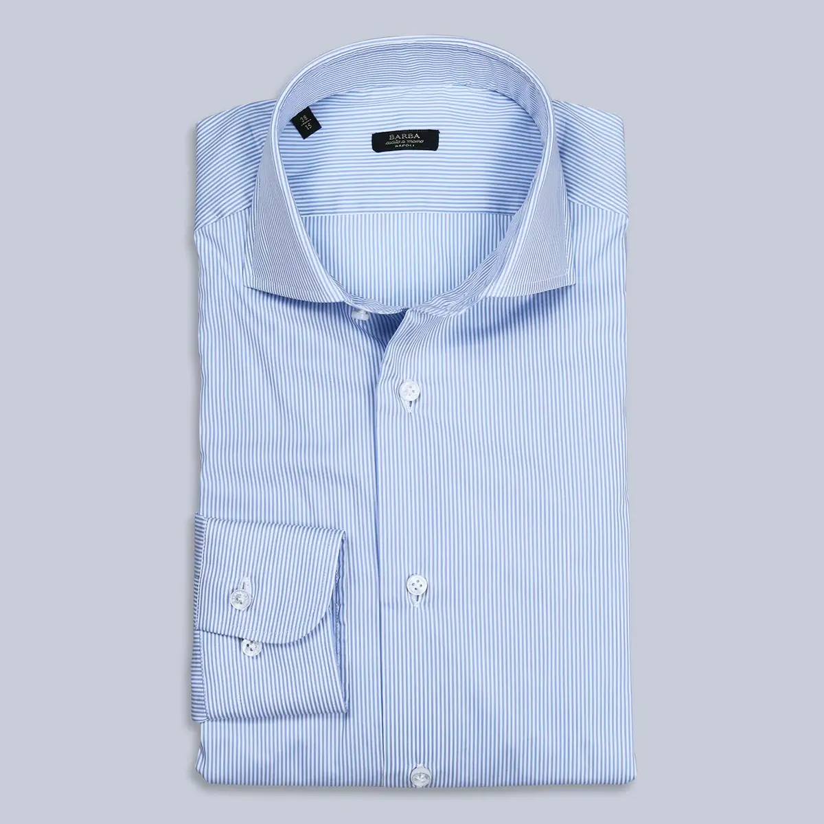 Blue White Striped Slim Cutaway Shirt 1