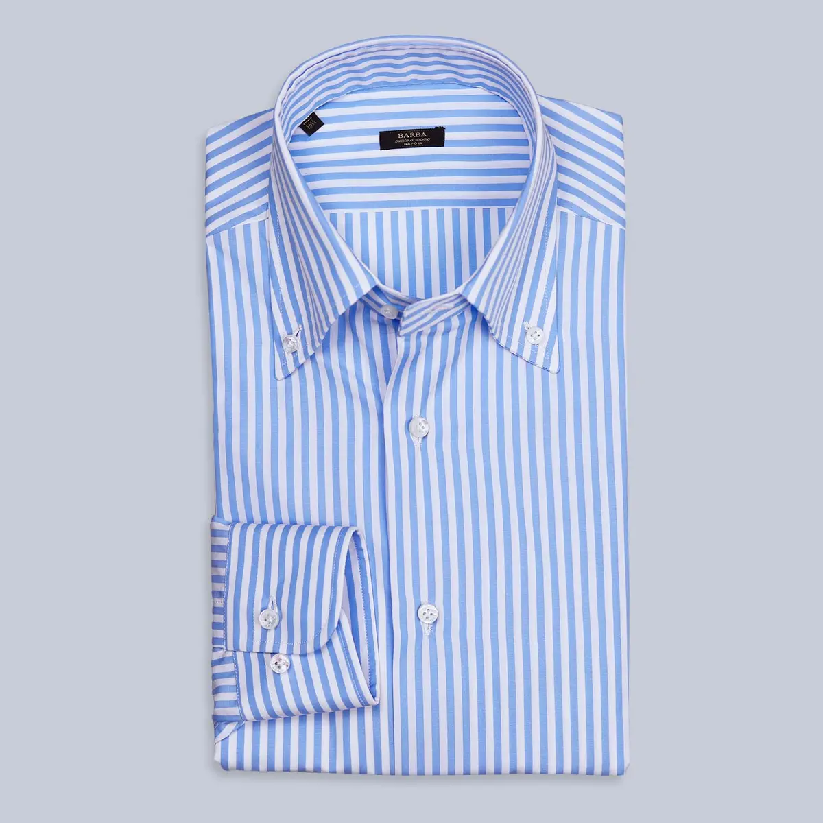Blue White Striped Slim Fit Button Down Shirt 1