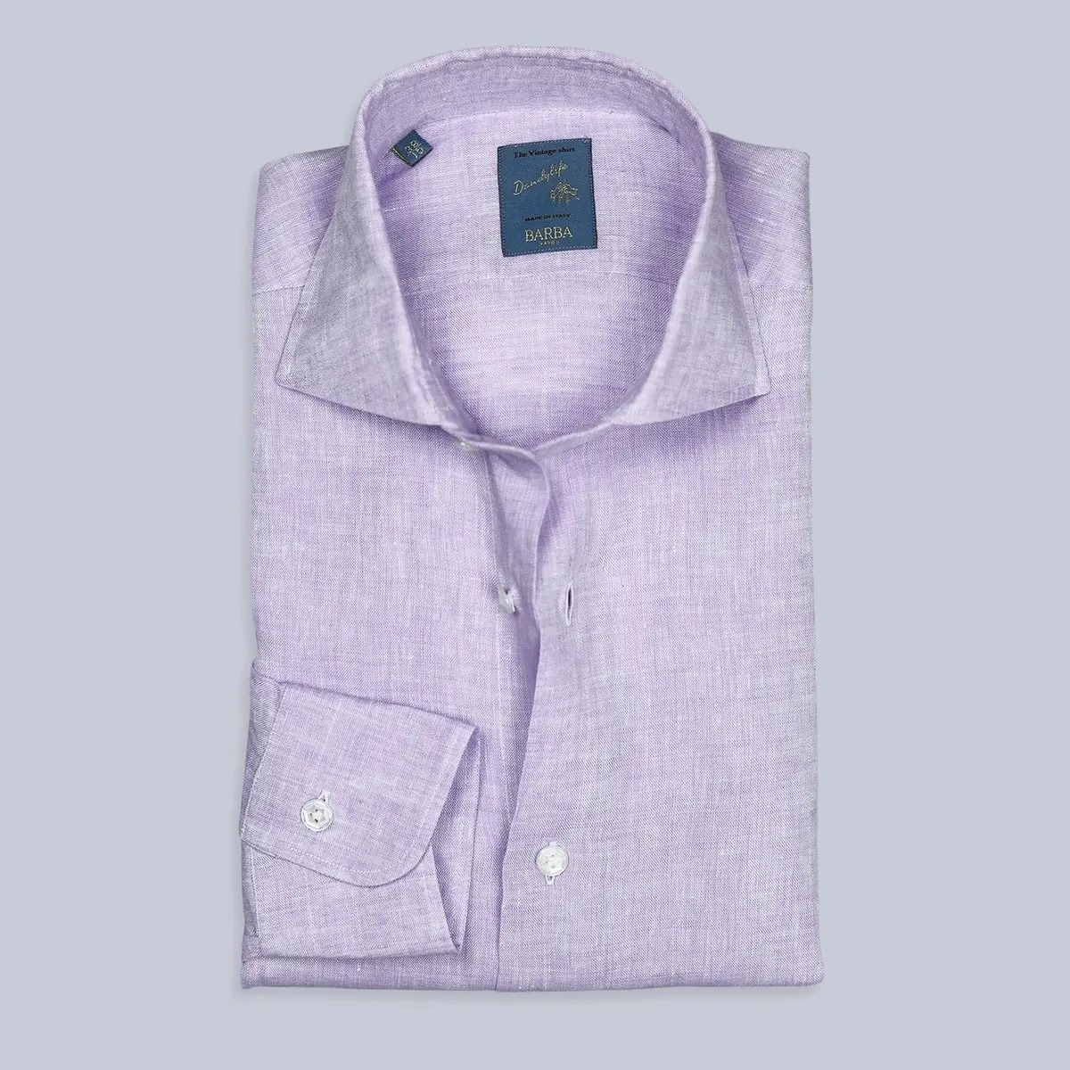 Lavender Linen Cutaway Shirt 1