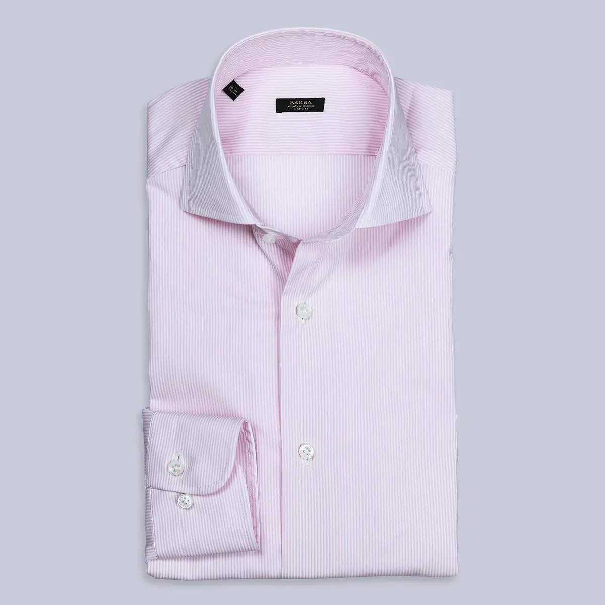 Pink White Striped Slim Cutaway Shirt 1