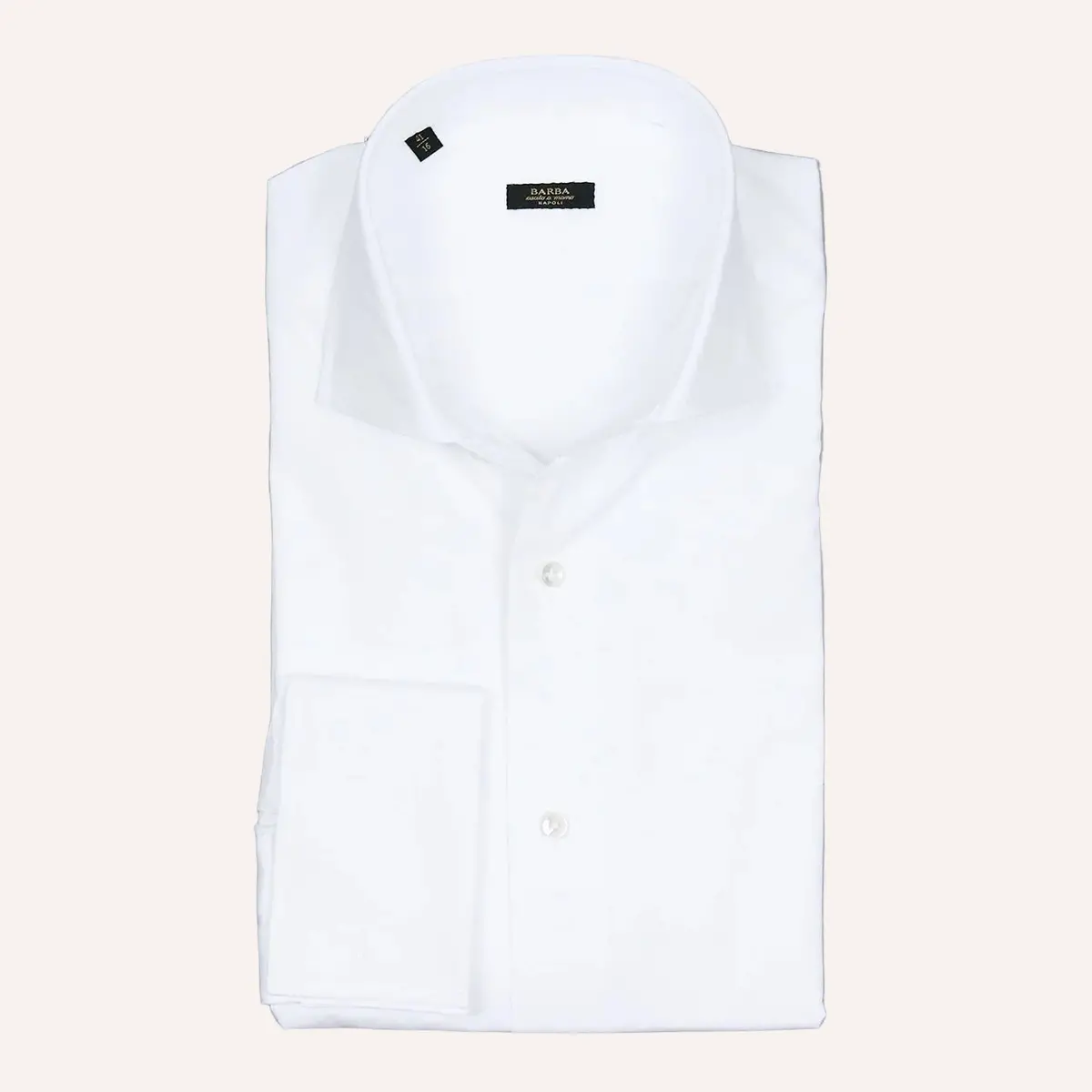 White Double Cuff Slim Fit Cutaway Shirt 1