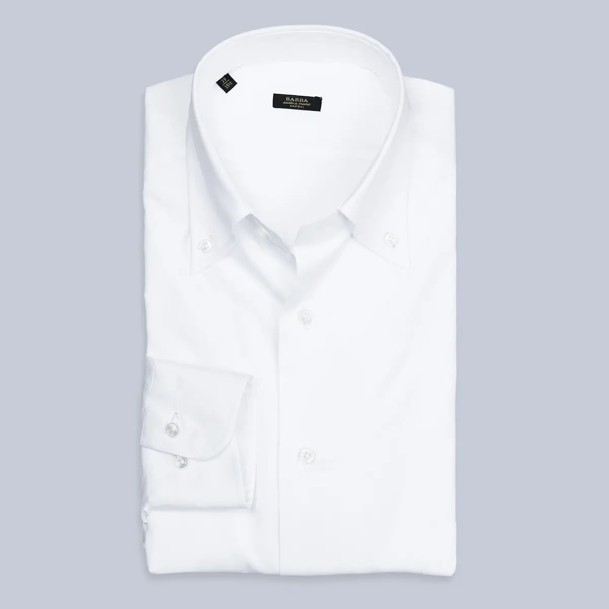 White Slim Fit Pinpoint Button Down Shirt 1