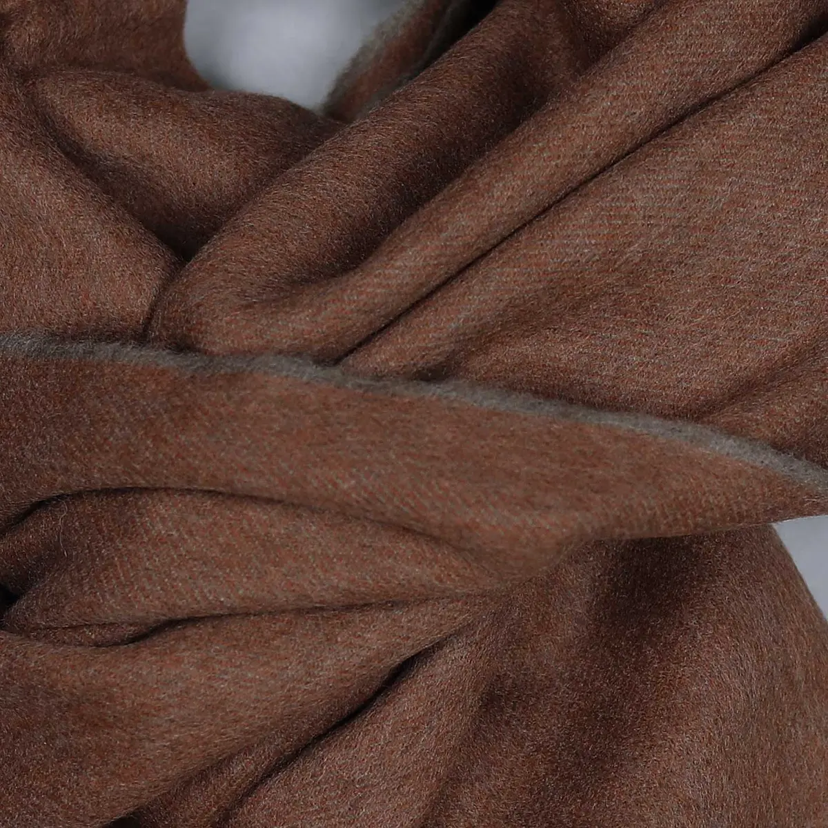 Rust Brown Vale Lambswool Cashmere Scarf 1