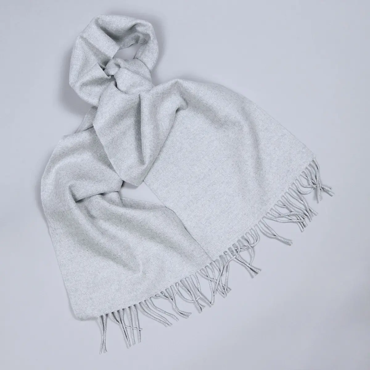 Light Grey Lambswool Cashmere Scarf 1