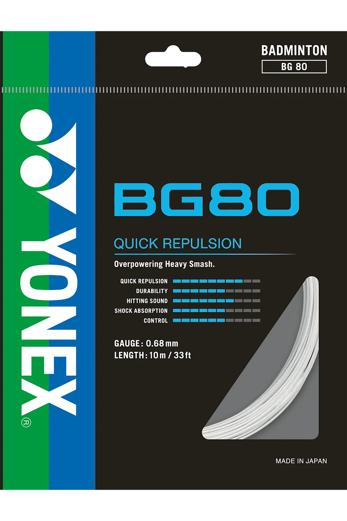 Yonex Bg-80 Badminton String Set 10M (White) 1