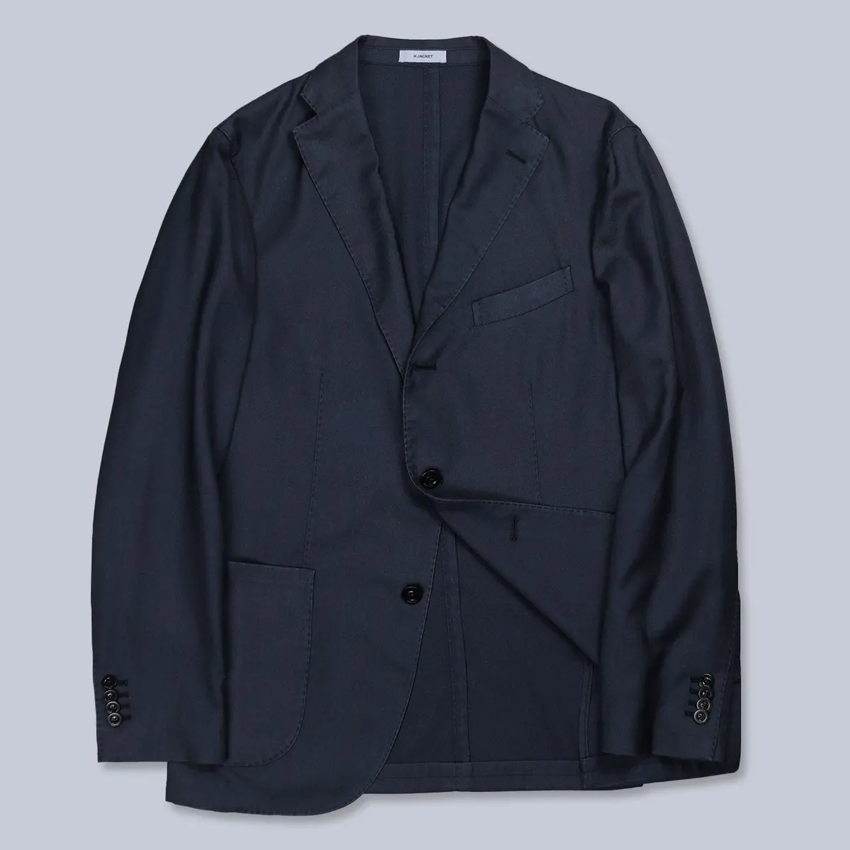 Navy Washed Cashmere Silk Blazer 1