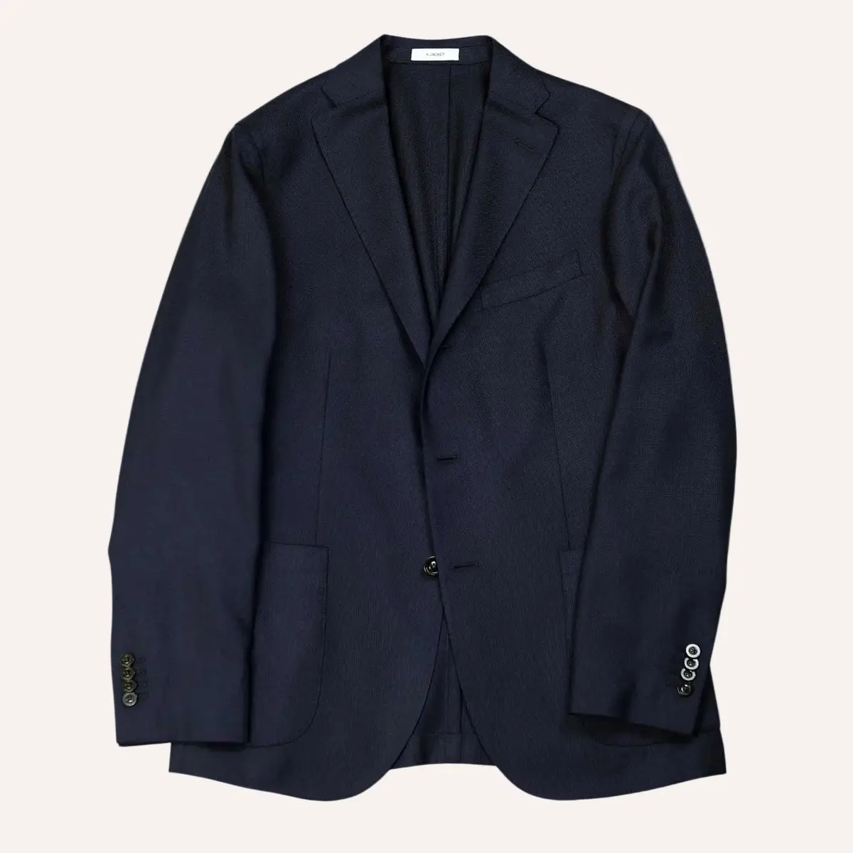 Navy Wool Hopsack Blazer 1