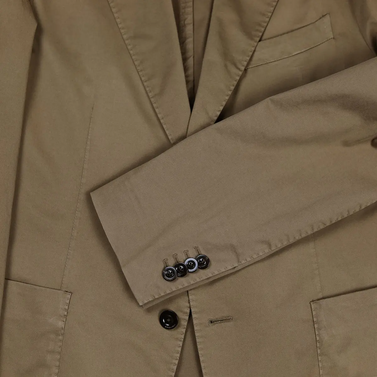 Tobacco Brown Peak Lapel Cotton Blazer 3