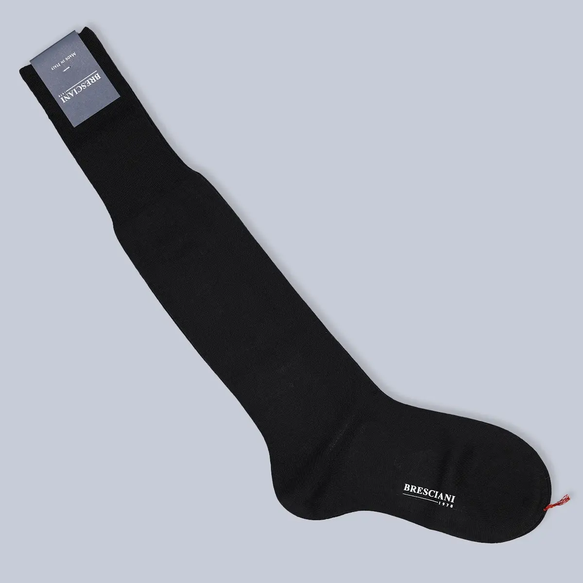 Black Wool Blend Over The Calf Socks 1