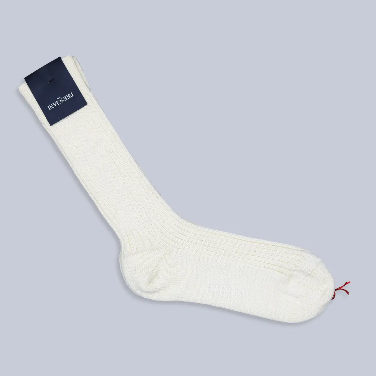 Ecru Ribbed Ankle Length Winter Wool Socks 1