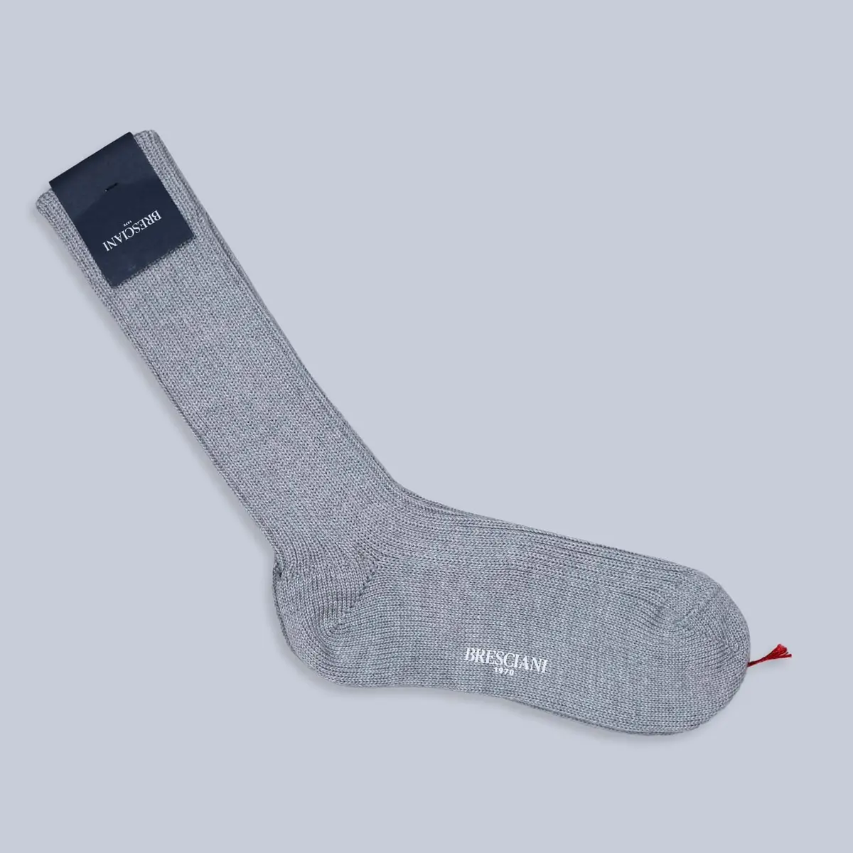 Grey Ribbed Ankle Length Winter Wool Socks 1