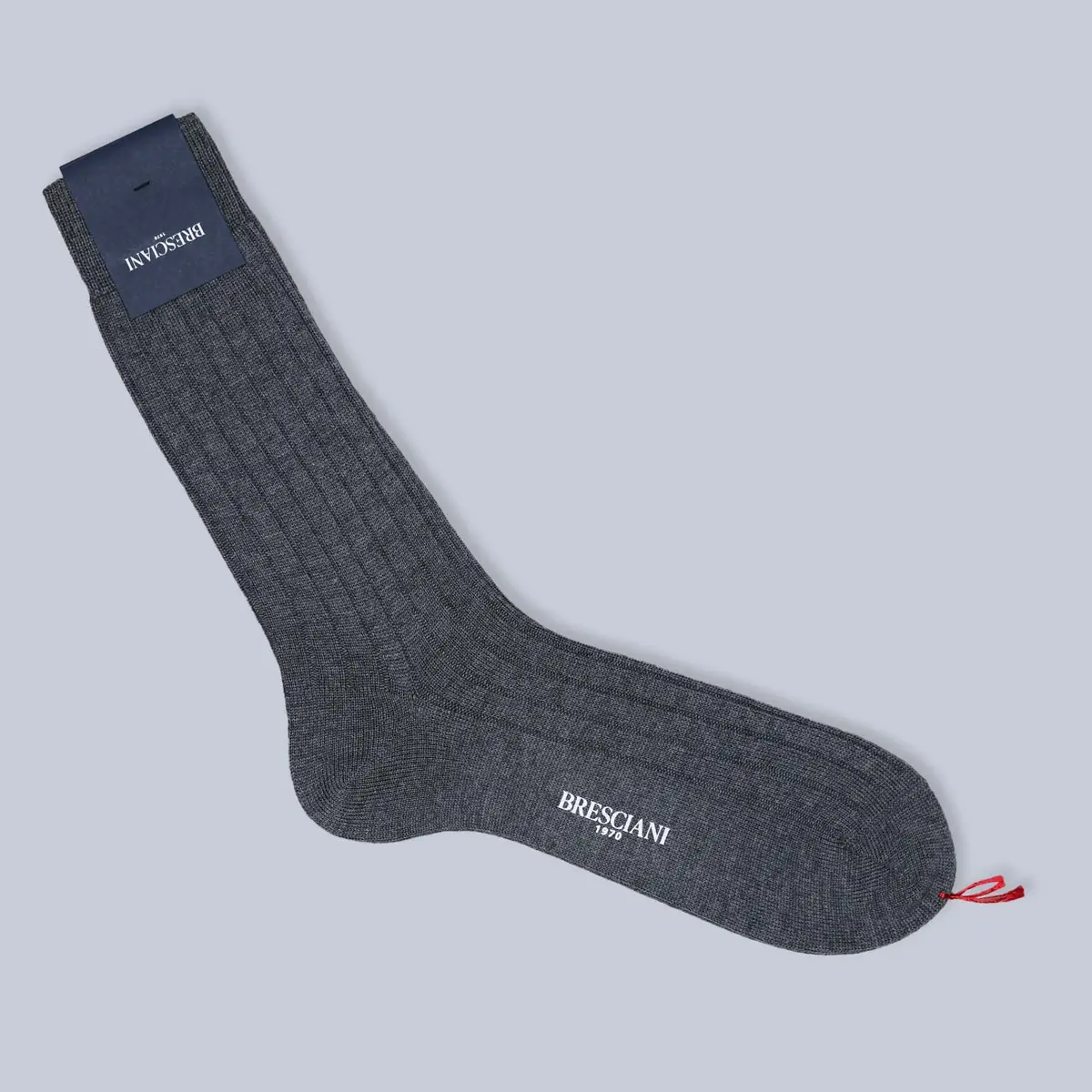 Grey Ribbed Ankle Length Wool Socks 1