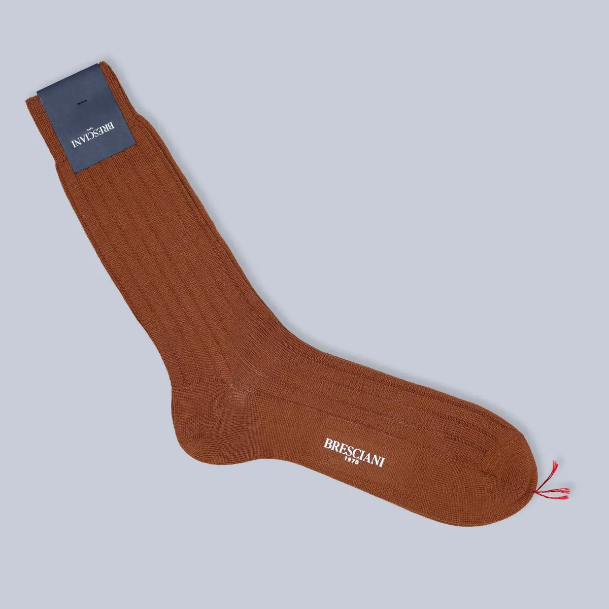 Light Brown Ribbed Ankle Length Wool Socks 1