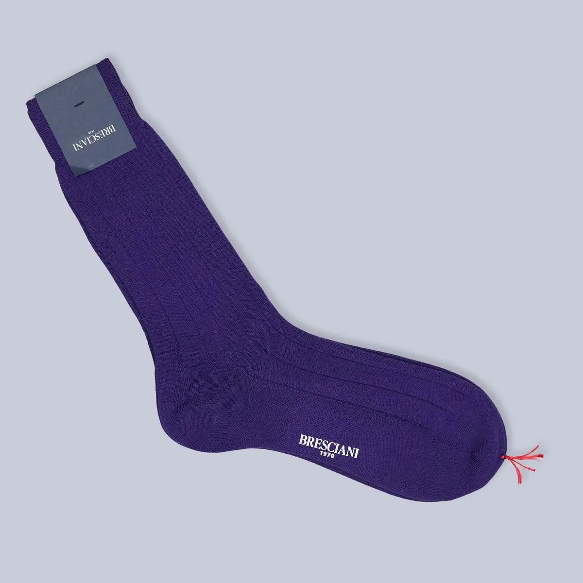 Purple Wide Ribbed Ankle Length Cotton Socks 1