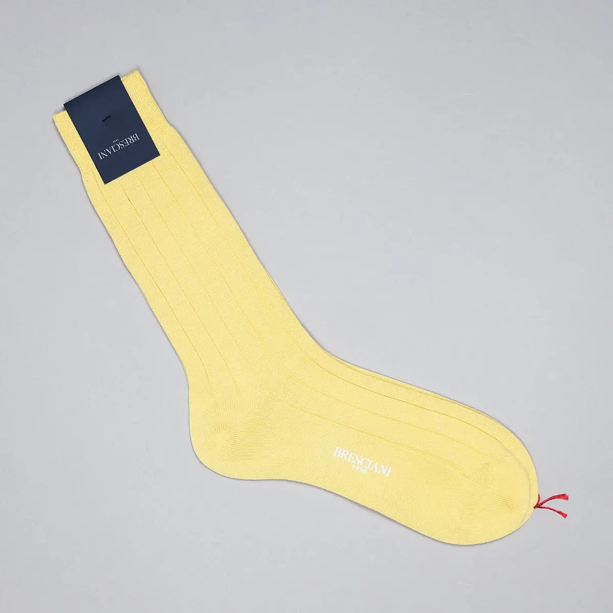 Yellow Wide Ribbed Cotton Ankle Length Socks 1