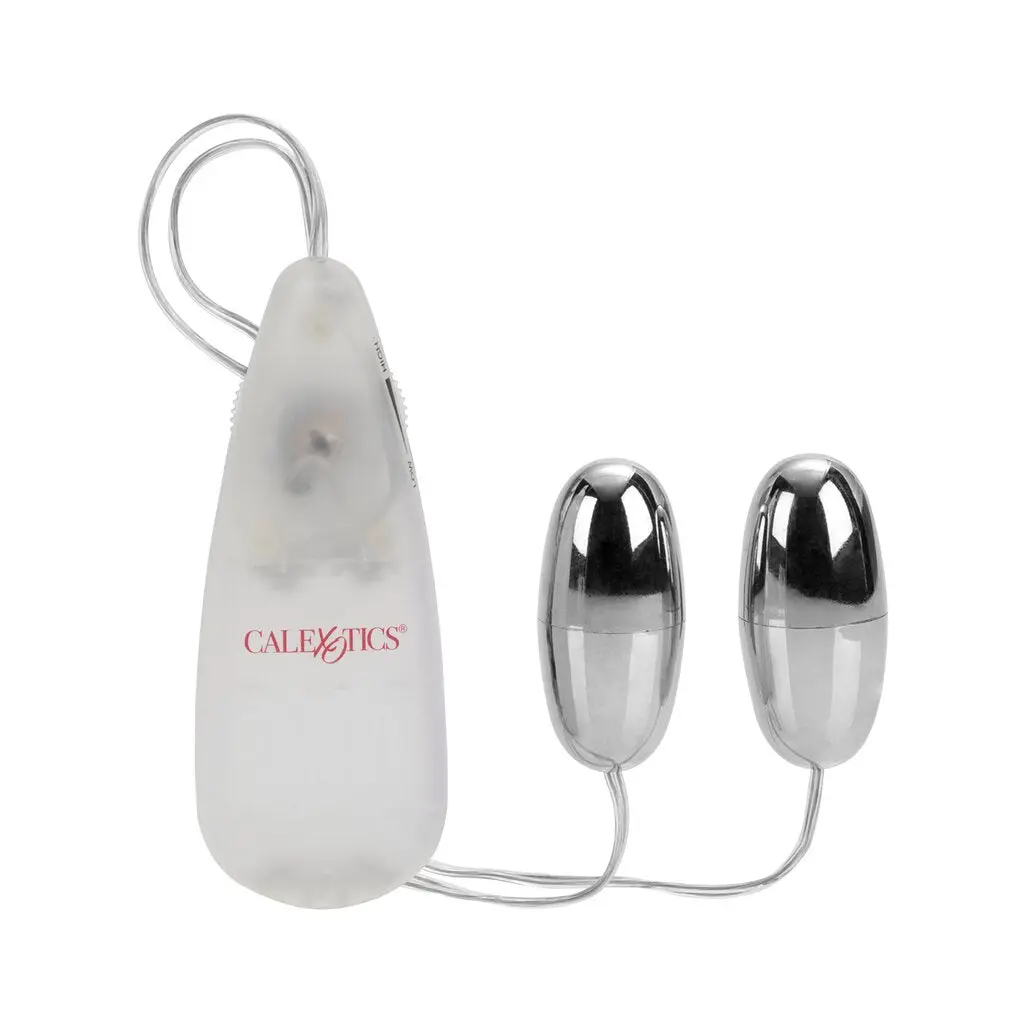 Pocket Exotics Vibrating Double Silver Bullets - Silver 1