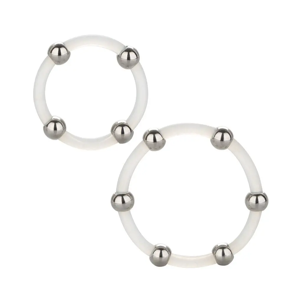 Steel Beaded Silicone Ring Set 1