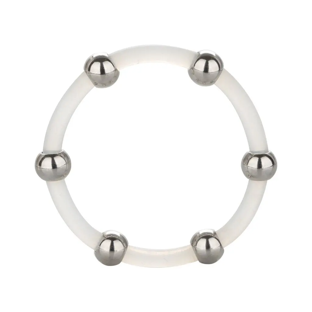 Steel Beaded Silicone Ring 1